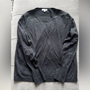 J Crew HALLE Crew Neck Merino Wool Sweater Black sz XL